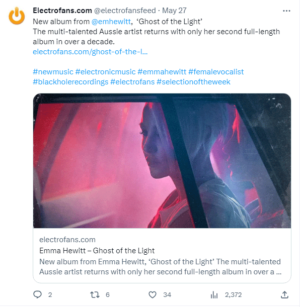 Emma Hewitt - Ghost of the Light (2,000 impressions)