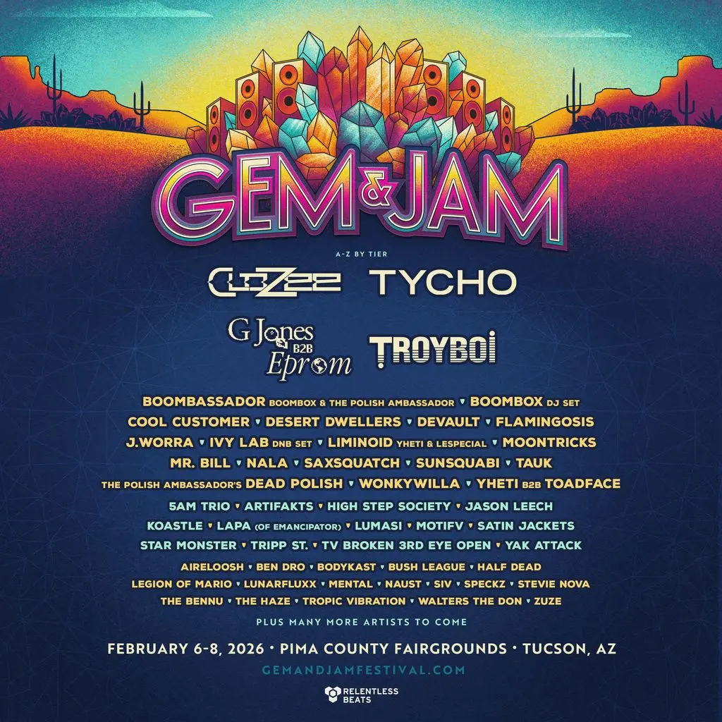Gem & Jam Returns to Tucson with Massive 80+ Artist Lineup