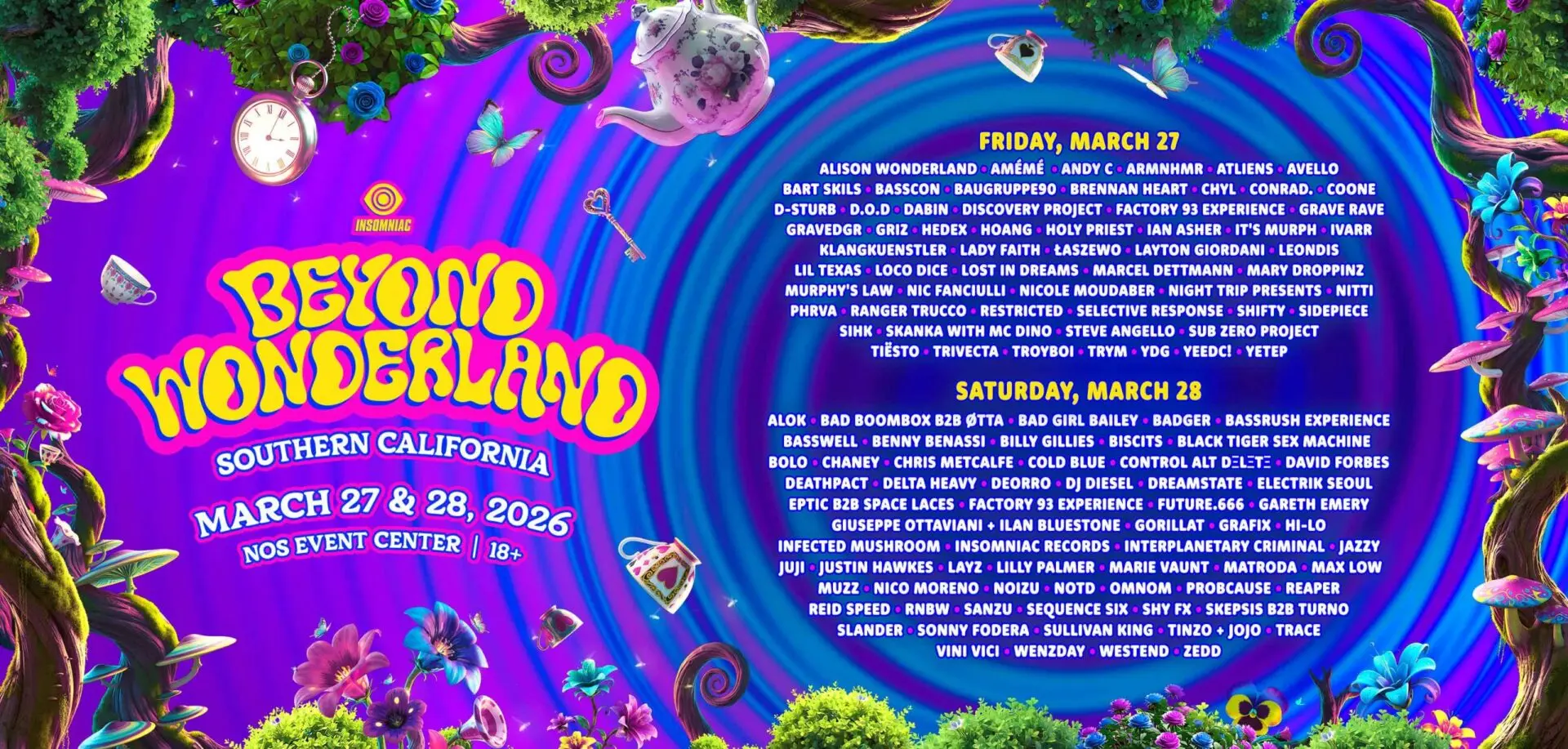 Beyond Wonderland SoCal 2026 - Lineup